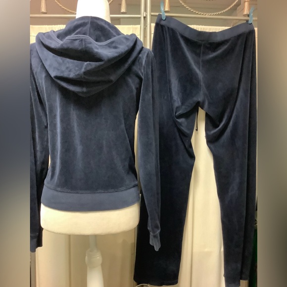 Juicy Couture Velour Pants 34 x 34 Zip Up Hoodie Tracksuit - Picture 3 of 14